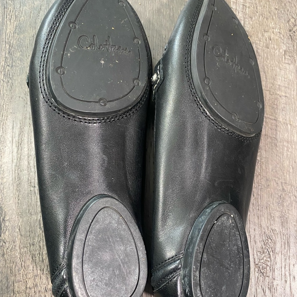 COLE HAAN Women's Black Leather Loafers Moccasins - Picture 6 of 7